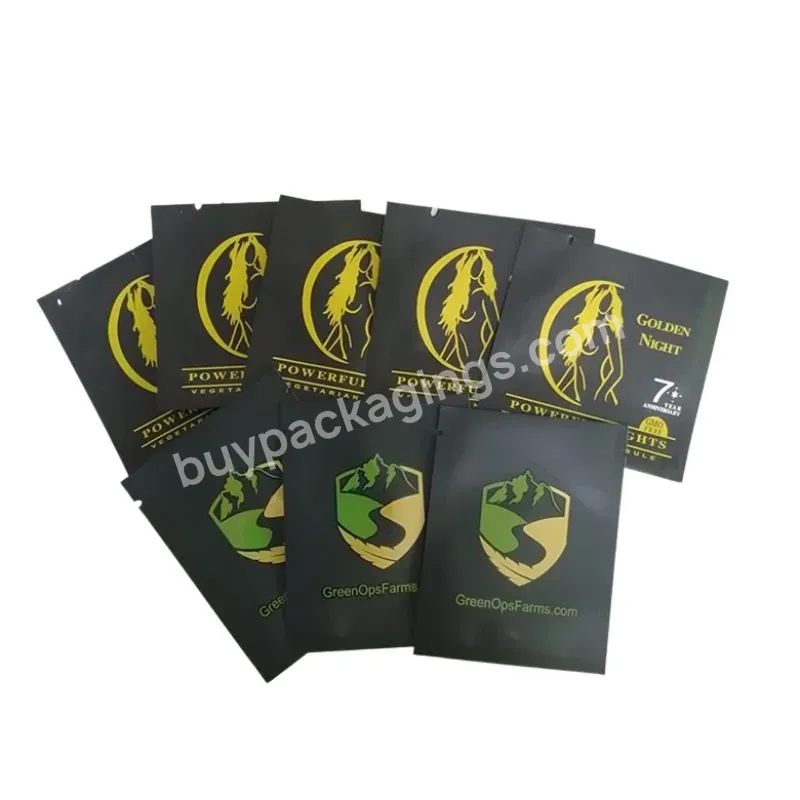 Low Moq Mini Small Mylar Aluminum Foil Sample Sachet Bag Edible Three Side Seal Zipper Bag Pill Capsule Packaging Sachet