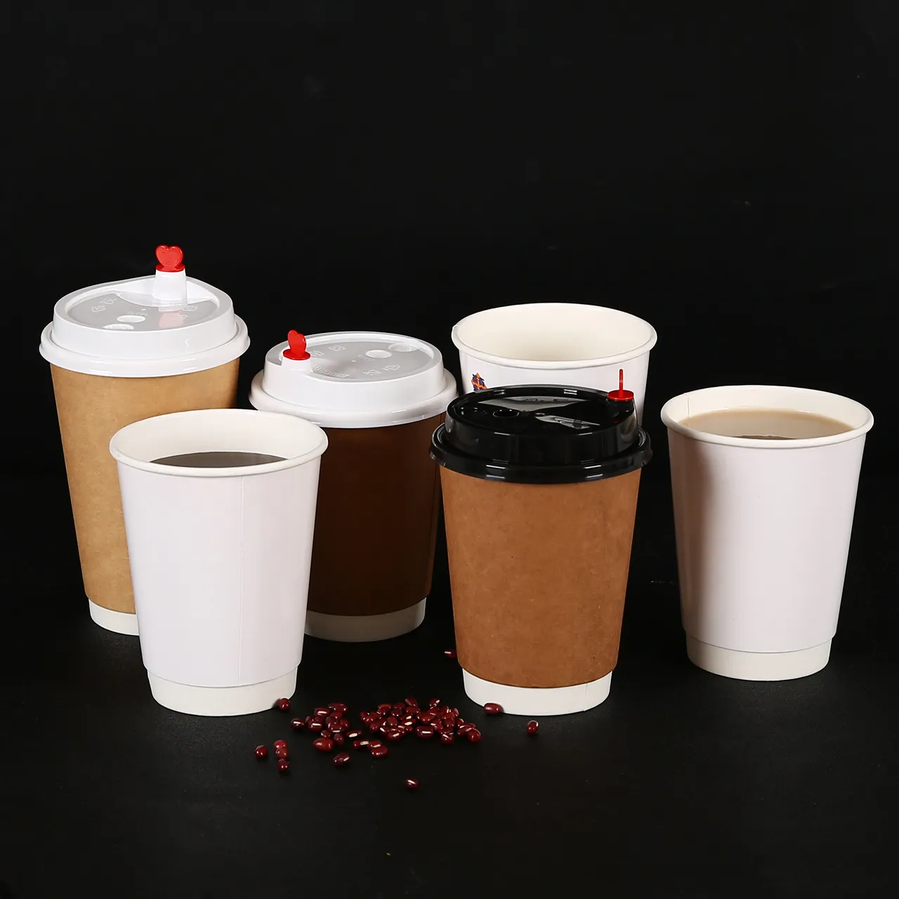 Low MOQ paper cup coffee with lids logo disposable paper coffee cup paper c o f f e cups