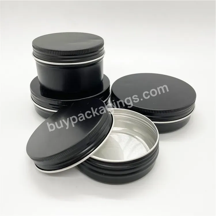 Low Price 15/30/50/60/100/150/200ml Matte Black Metal Aluminum Tin Matte Black Aluminum Jar Logo - Buy Aluminum Jar,Metal Jar,Matte Aluminum Jar.