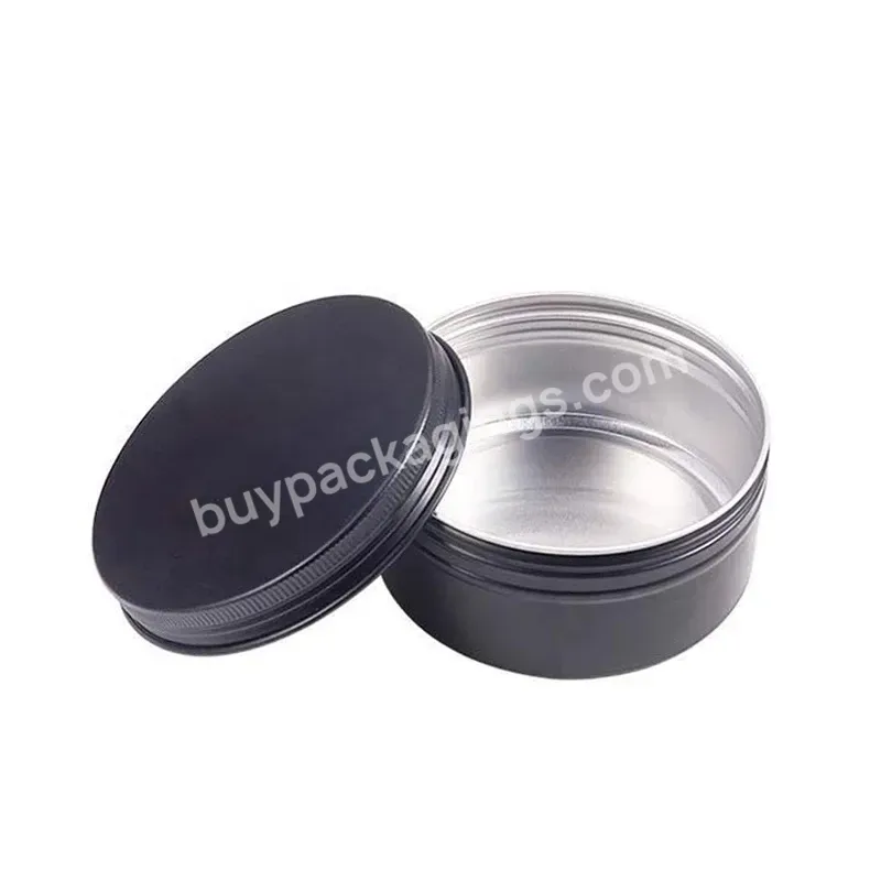 Low Price 15/30/50/60/100/150/200ml Matte Black Metal Aluminum Tin Matte Black Aluminum Jar Logo