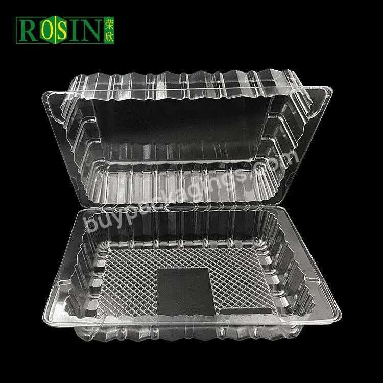 Low Price Disposable Pet Take Away Plastic Clamshell Clear Food Container For Salad Fruit Vegetable