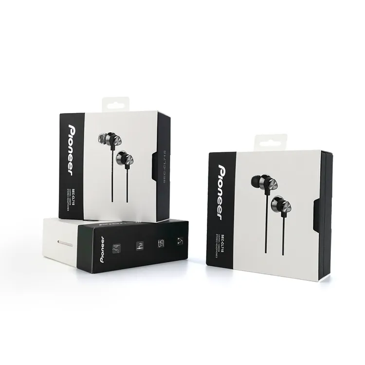 Low Price Earphone Box Case Custom Printed Earphone Box Packaging Earphone Paper Packaging Box with Hang Hole
