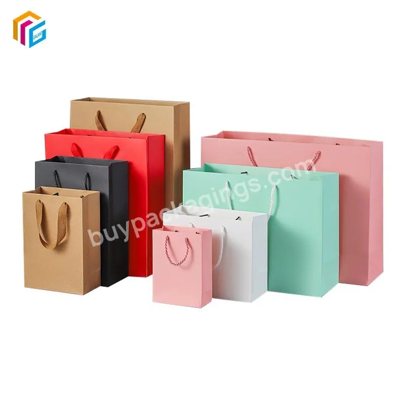 Low Price Elegant Customized Logo Luxury Eco Friendly Shopping Packaging Paper Gift Bags With Ribbon Handles