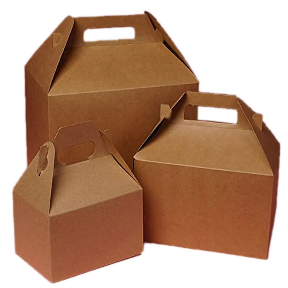 low price paper cake carry out takeaway delivery health food avocado packaging cardboard picnic lunch box with handle supplier