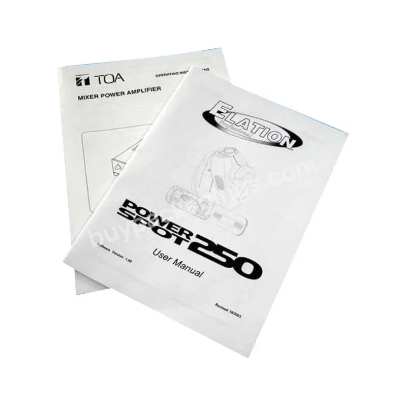 Low Price Printing Custom Design Manual Monochrome Service Book Printing