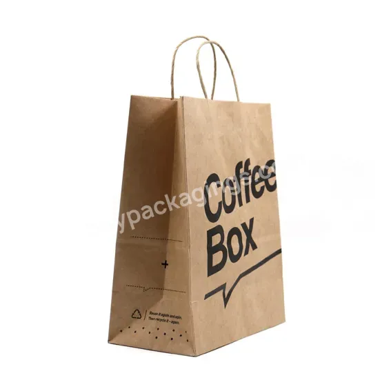 Low Price Reusable Small Paper Bag For Coffee With Custom Logo Printed