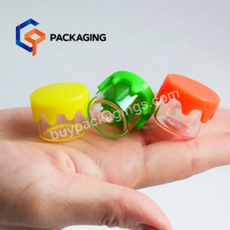 Low Profile Custom 5ml 6ml Transparent Round Storage Airtight Borosilicate Container Silicone Lid 6ml Glass Silicone Small Jar