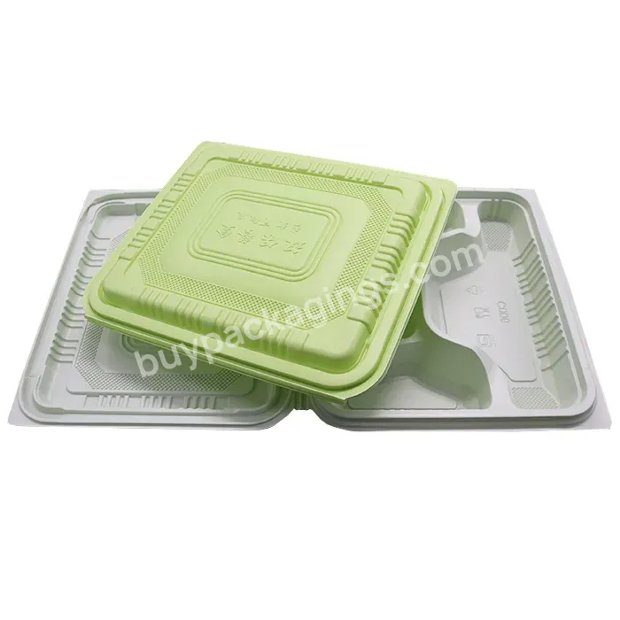 Lunch Box 3 Compartment Storage Boxes Food Container Eco-friendly Plastic Classic Glossy With Lids Take Away Disposable