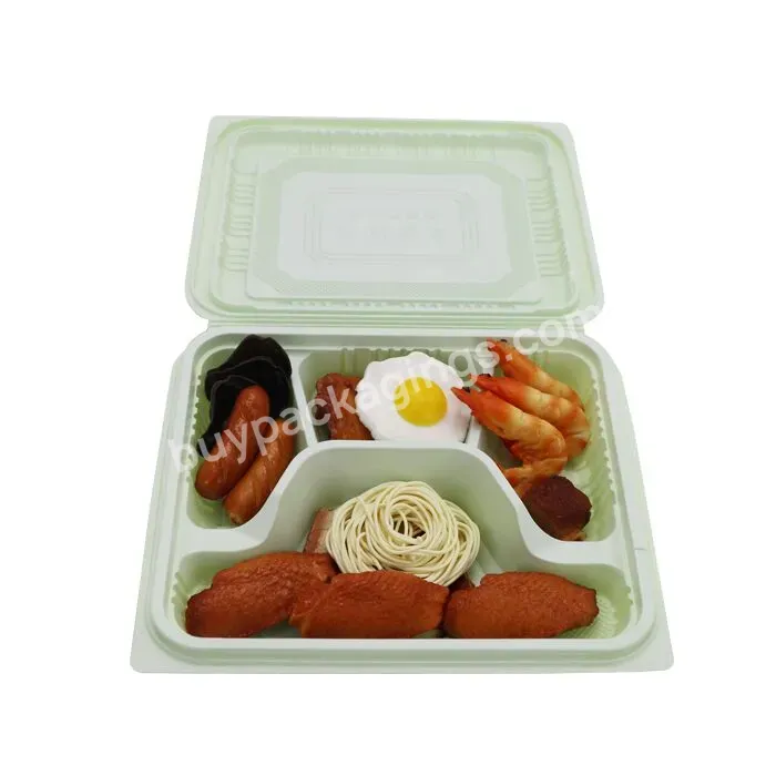 Lunch Box 3 Compartment Storage Boxes Food Container Eco-friendly Plastic Classic Glossy With Lids Take Away Disposable