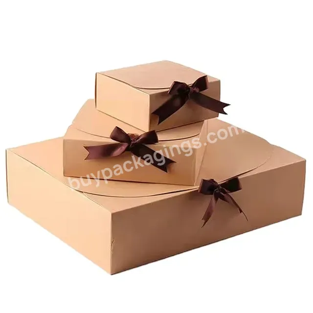 Luxurious Brown Wrapped With Ribbon-small Custom Gift Box Packaging