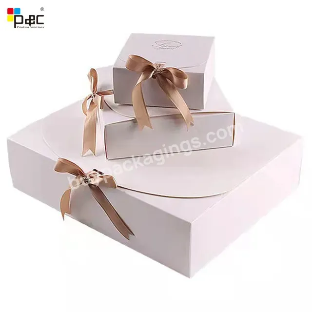 Luxurious Brown Wrapped With Ribbon-small Custom Wedding Gift Box Packaging Decorative Cardboard Packing Gift Boxes P&c Packaging