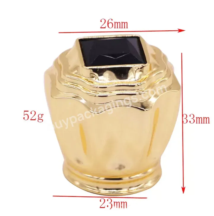 Luxurious Fea15 Zamac Perfume Bottle Cap Glass Perfume Bottle Gold Lid