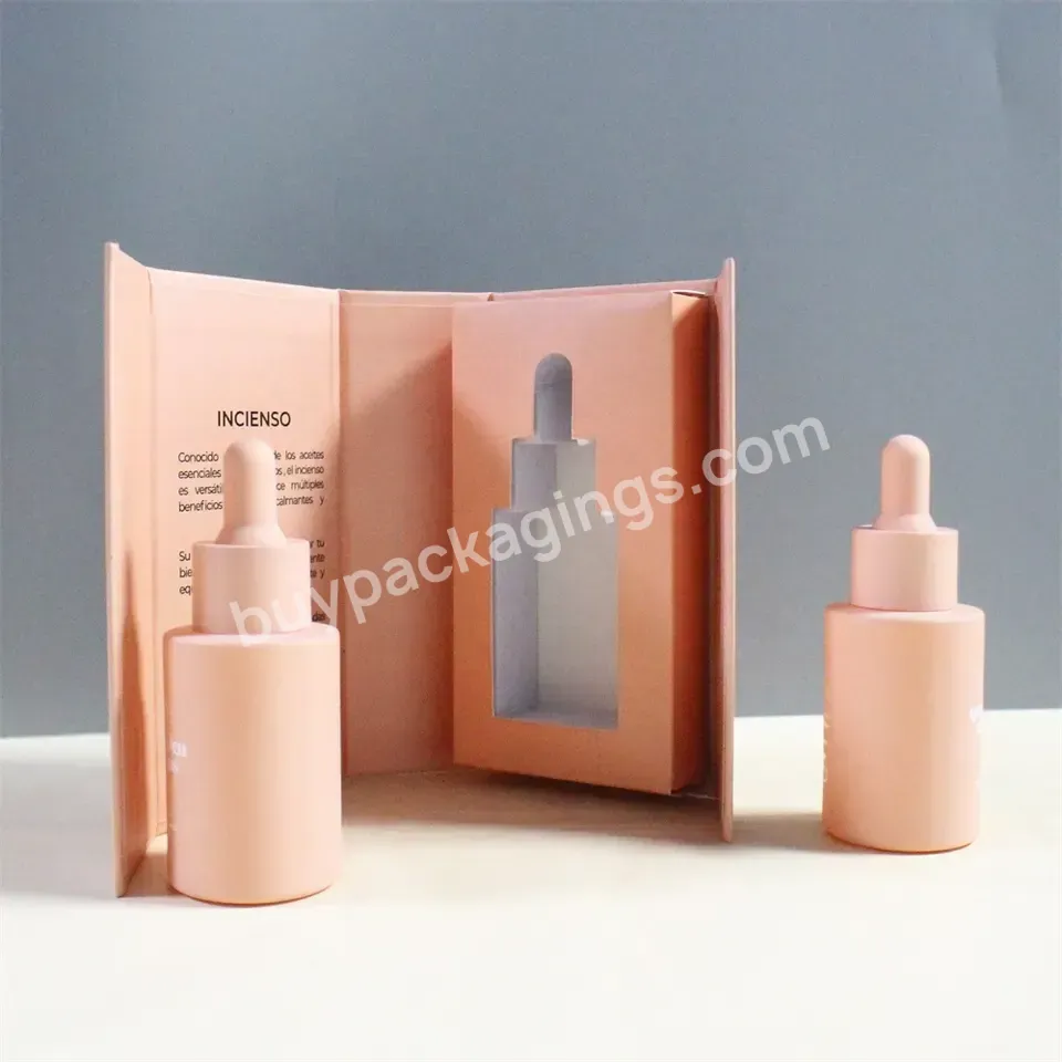 Luxury 1 Oz Custom Matte Empty Essential Oil Packaging 30ml Round Thick Cosmetic Face Serum Glass Dropper Bottle