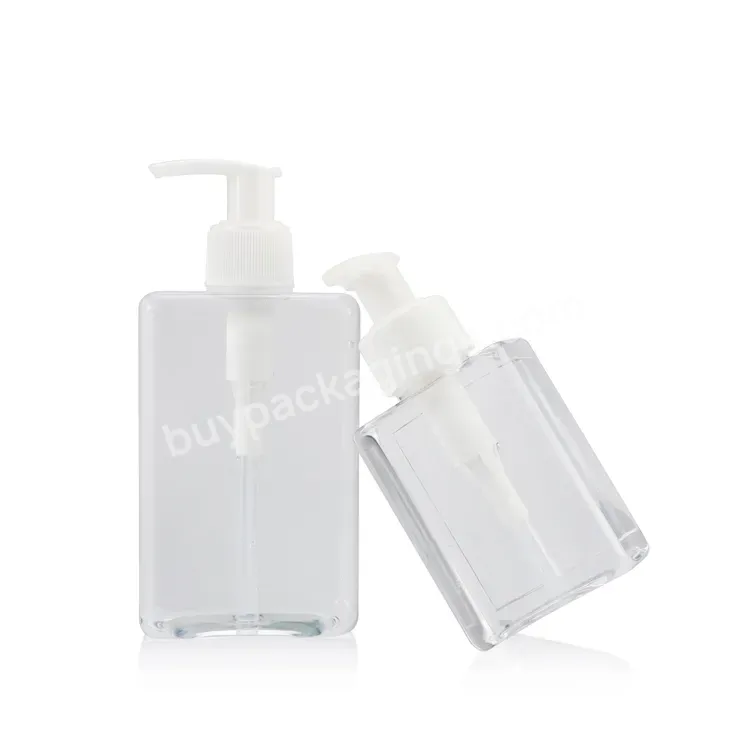 Luxury 100ml 150ml 200ml 250ml 300ml 500ml Pet Plastic Square Pet Cosmetic Airless Pump Bottle For Shampoo And Conditioner