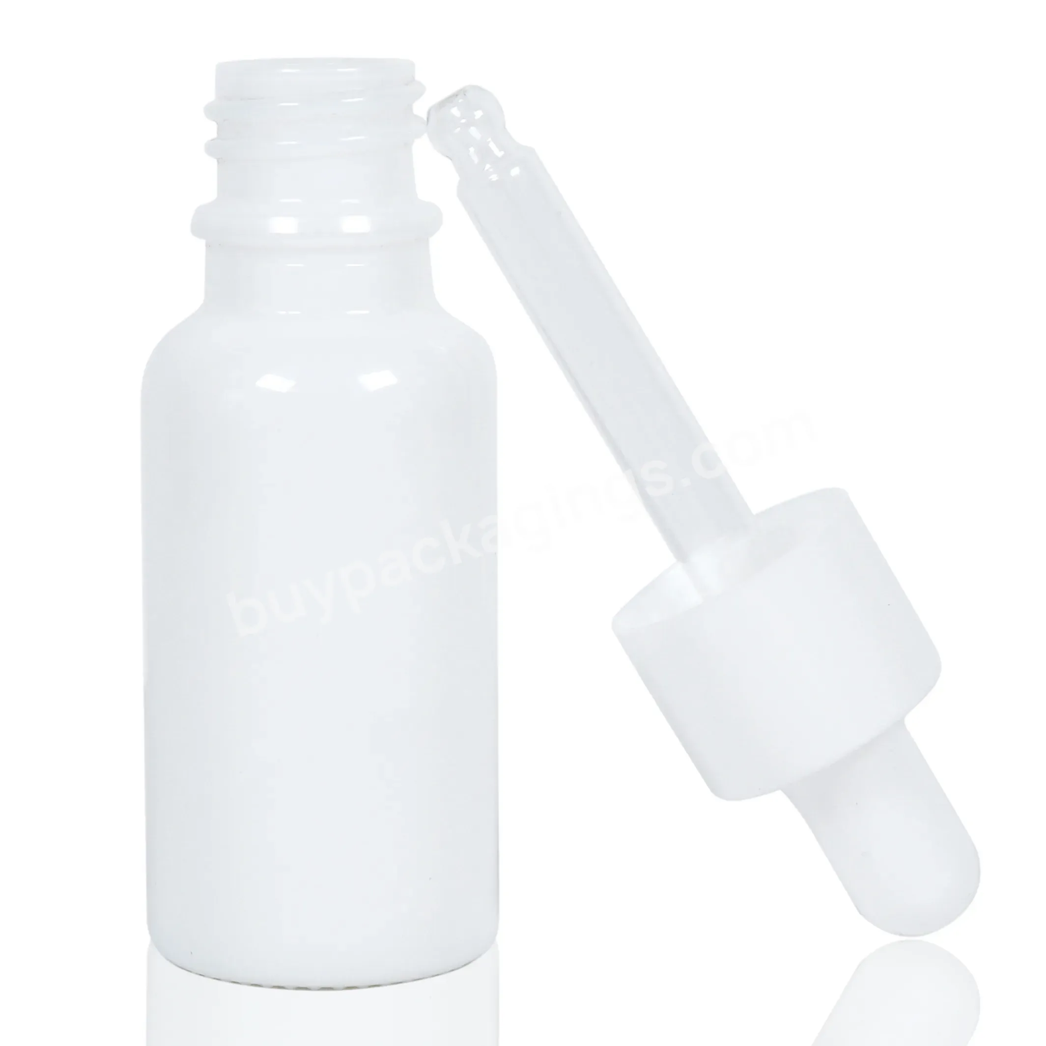 Luxury 10ml 30ml 50ml 100ml Empty Pipette White Screw Lid Essential Oil Eye White Porcelain Glass Dropper Bottle