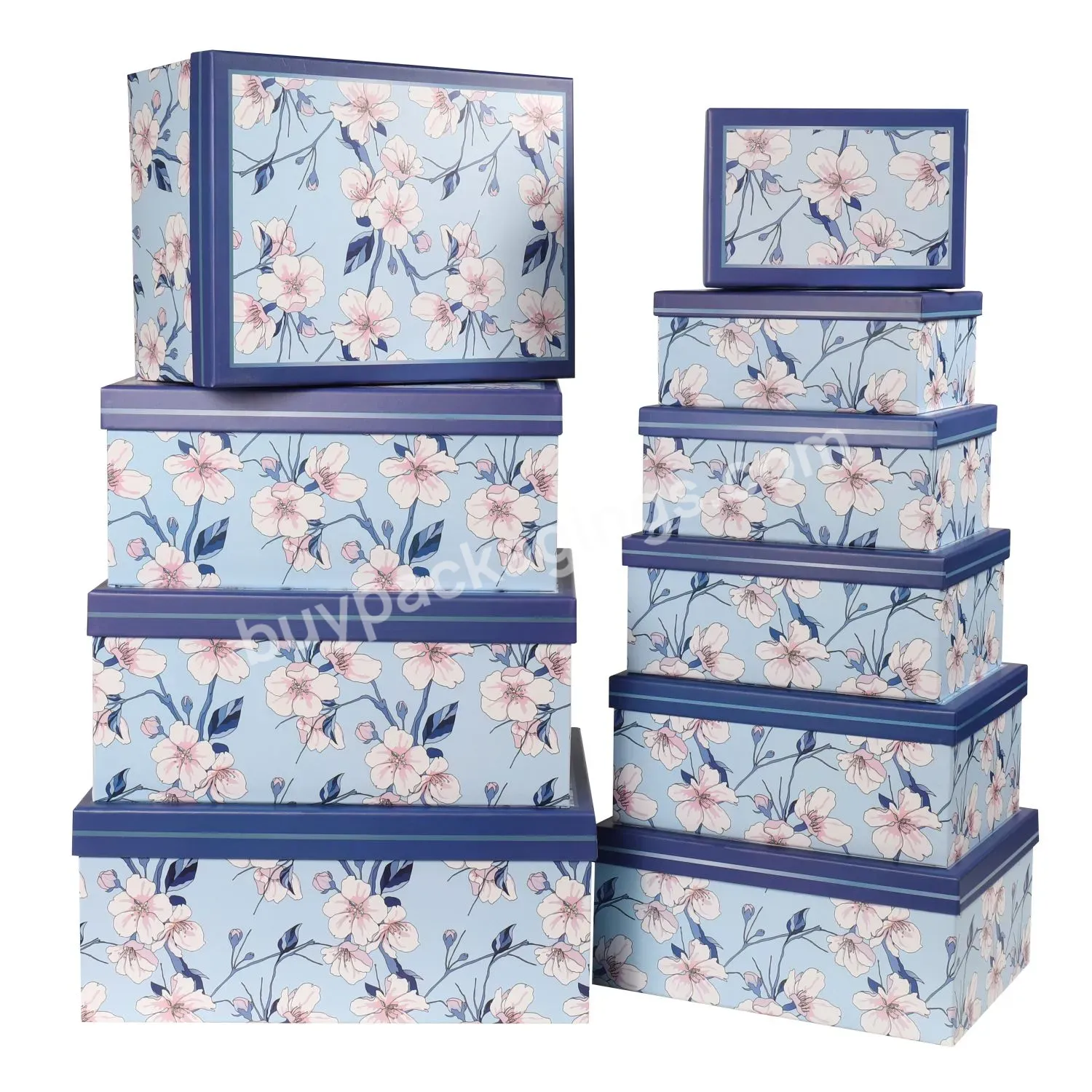 Luxury 10pcs/set Rose Flower Box Square Gift Box Storage Organizer Packaging Cardboard Box In Stock