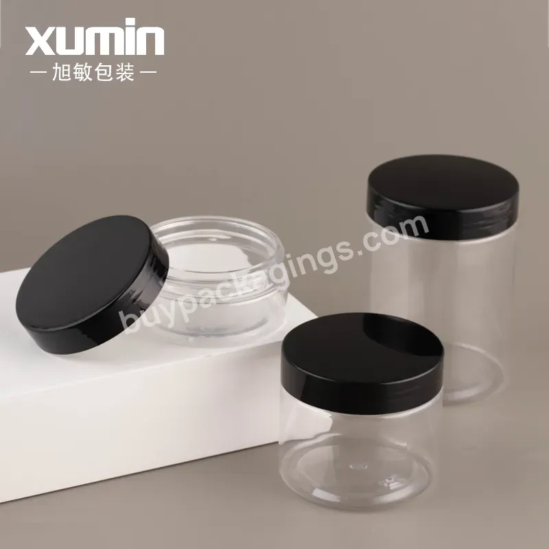 Luxury 120ml 250ml 300ml 400ml Clear Amber Black Pet Plastic Cosmetic Cream 50g Jar With Plastic Aluminum Lid For Cosmetic - Buy Cosmetic Cream Jar,Pet Plastic Jar,Pet Cosmetic Jar.