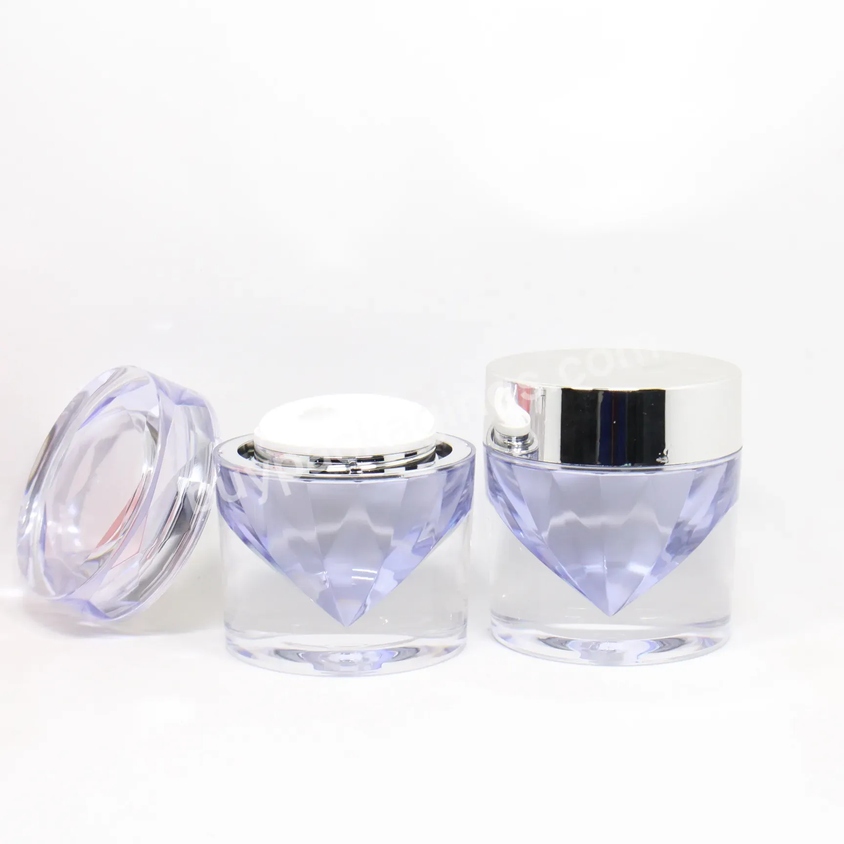 Luxury 15g 30g 50g Diamond Shape Design Clear Round Empty Face Cream Jar For Cosmetic Packaging