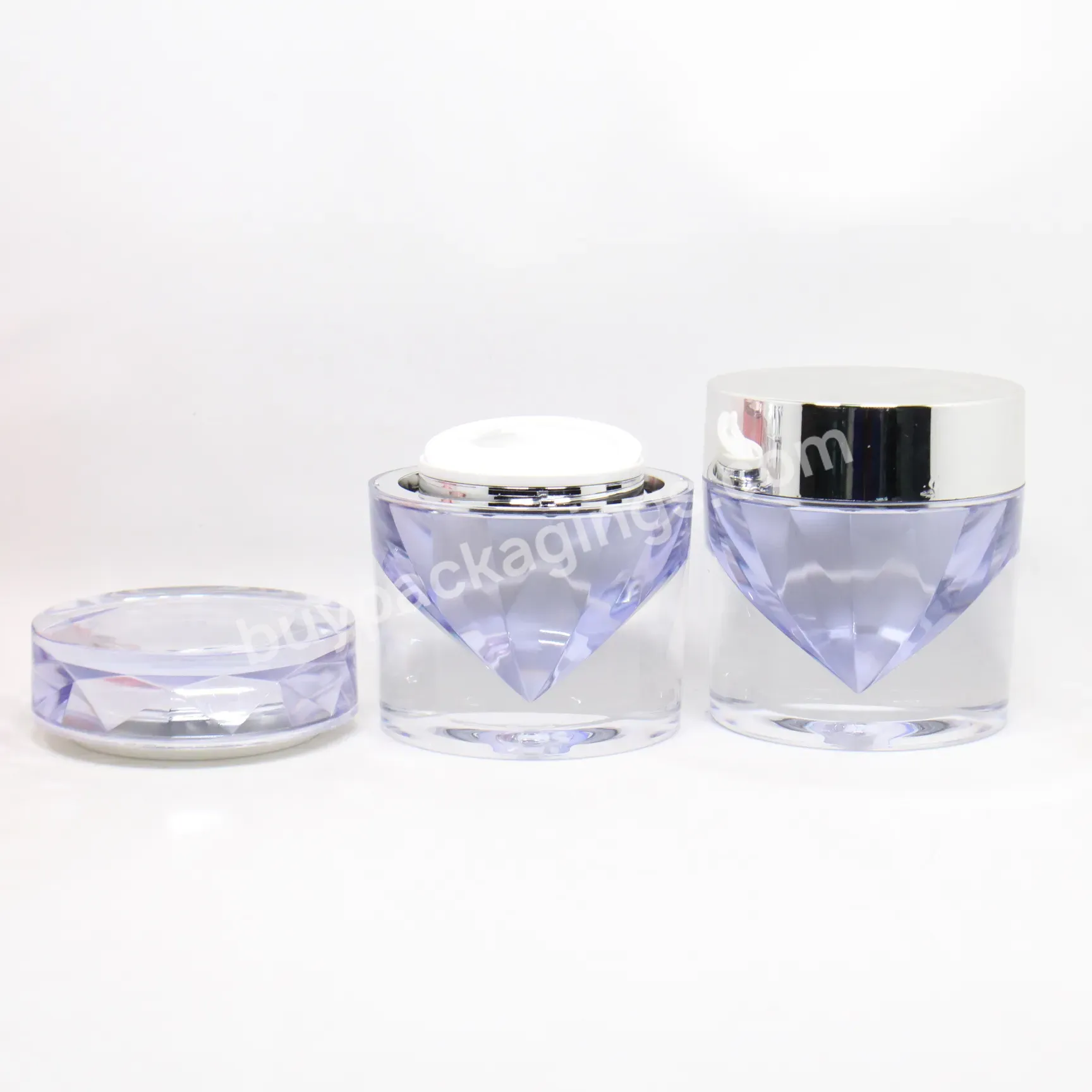 Luxury 15g 30g 50g Diamond Shape Design Clear Round Empty Face Cream Jar For Cosmetic Packaging