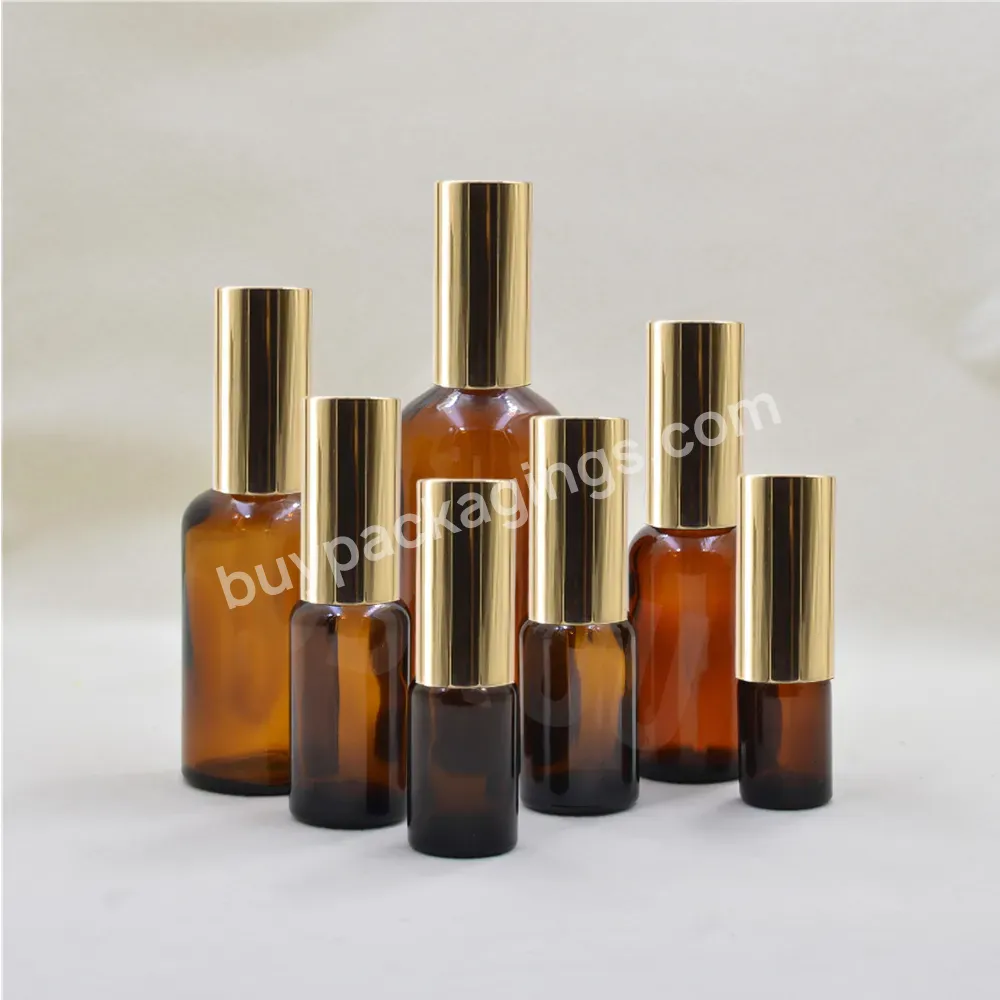 Luxury 15ml 20ml 30ml 50ml 100ml Perfume Glass Spray Bottle Amber Bottle With Mist Gold Spray