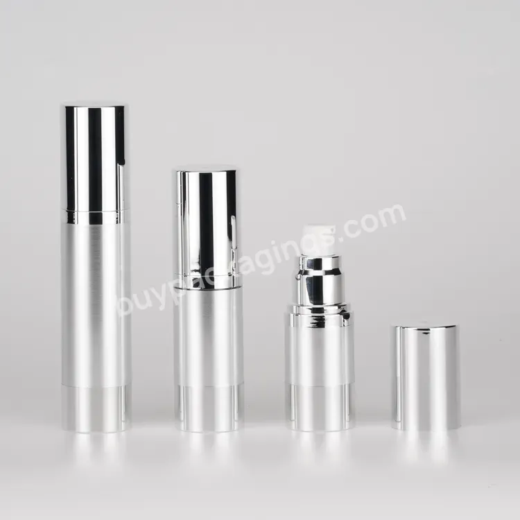 Luxury 15ml 30ml 50ml 15 30 50 Ml Silver Lotion Eye Cream Serum Airless Pump Bottle For Cosmetic Skincare