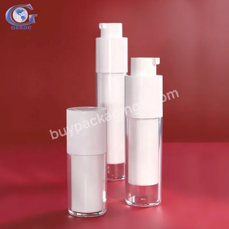 Luxury 15ml 30ml 50ml Plastic Travel Lotion Bottles Empty Vacuum Cosmetic Airless Plastic Refillable Pump Bottles