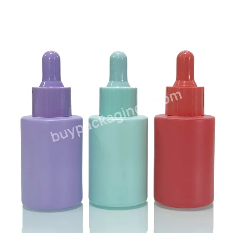 Luxury 1oz 20ml 30ml 50ml Thick Cylinder Colorful Matte Red Purple Blue Frosted Glass Serum Dropper Bottle - Buy 30ml Dropper Bottle,Glass Dropper Bottle,Glass Bottle With Dropper.