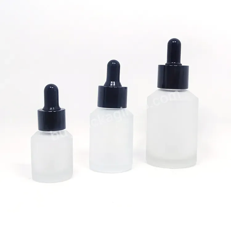 Luxury 1oz 2oz Glass 30ml Dropper Serum Bottle 15ml Frosted Cosmetics Slanted Bottles For Cosmetic Packaging