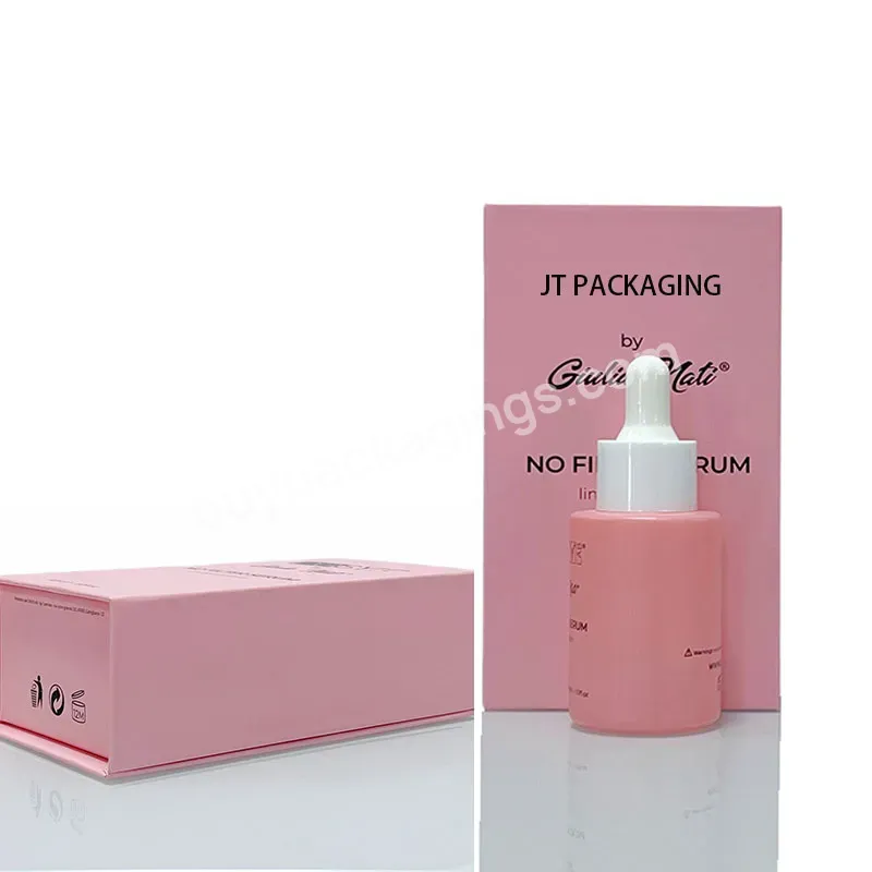 Luxury 1oz 30ml 50ml Brown Black White Pink Essential Oil Serum Bottle Glass Dropper Bottles With Cosmetic Packaging Paper Box