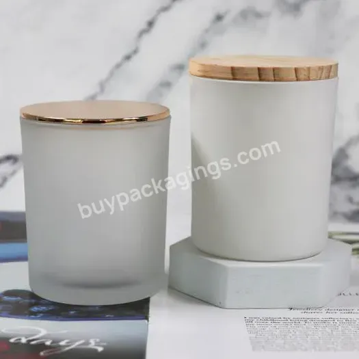 Luxury 200g White Clear Frosted Glass Candle Jar With Gold Bamboo Lid Decorative Christmas Candle Jars - Buy Christmas Candle Jars,Decorative Candle Jars,Luxury Candle Jar With Lid.