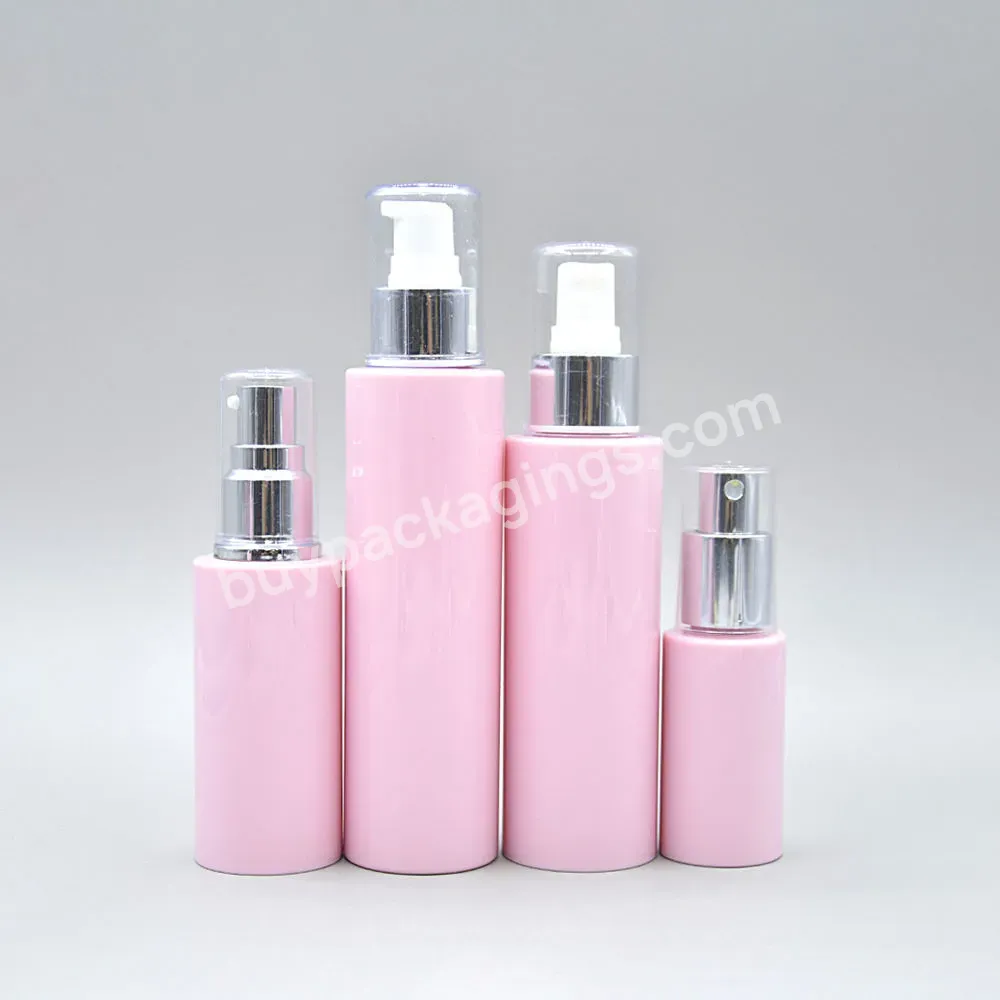 Luxury 25ml 60ml 110ml 130ml Pink Cosmetic Packaging Pet Plastic Skin Care Facial Toner Bottle Essence Serum Spray Bottle