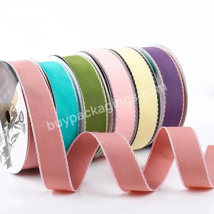 Luxury 2.8cm*25y Polyester Ribbon Roll Solid Color Flower Wrapping Ribbon