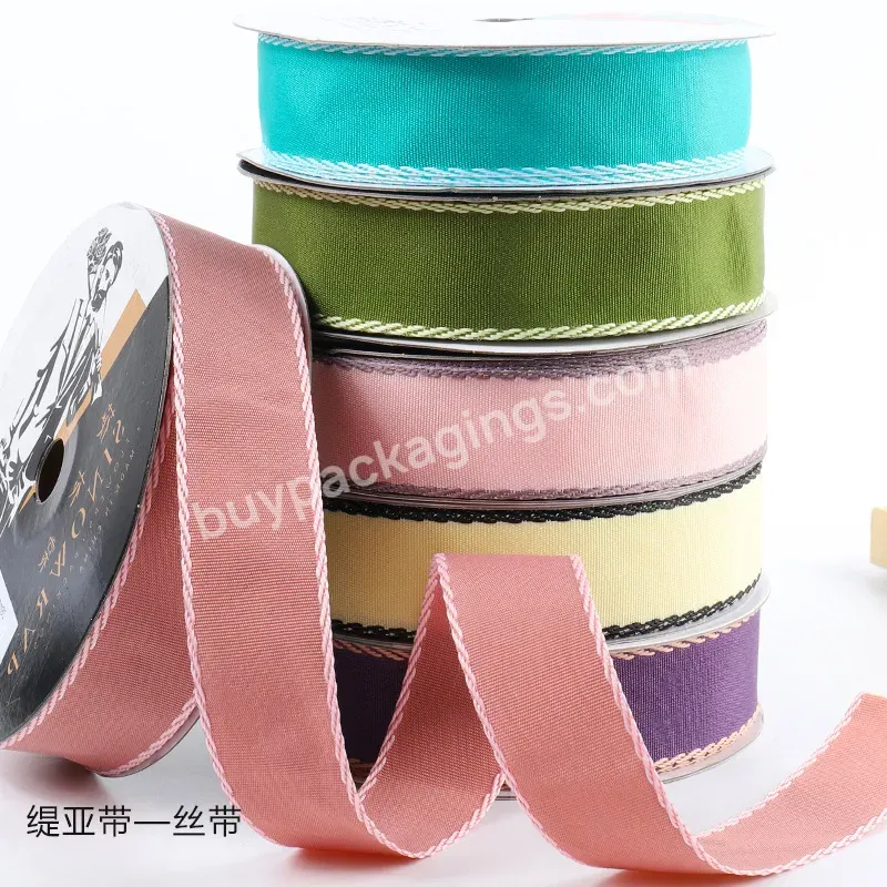 Luxury 2.8cm*25y Polyester Ribbon Roll Solid Color Flower Wrapping Ribbon