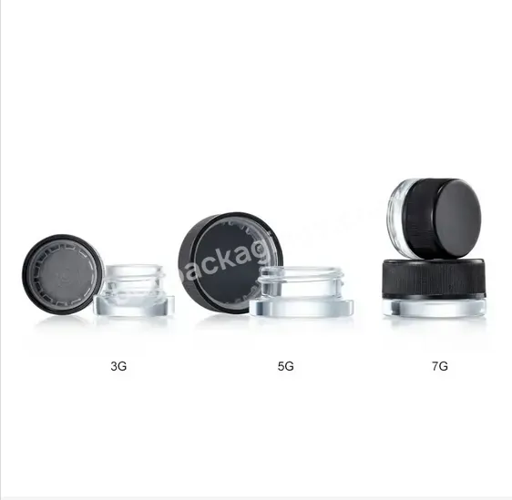 Luxury 3 5g 7ml Gram Mini Eye Face Cream Container Clear Thick Wall Childproof Small Wax Oil Concentrate Glass Jar