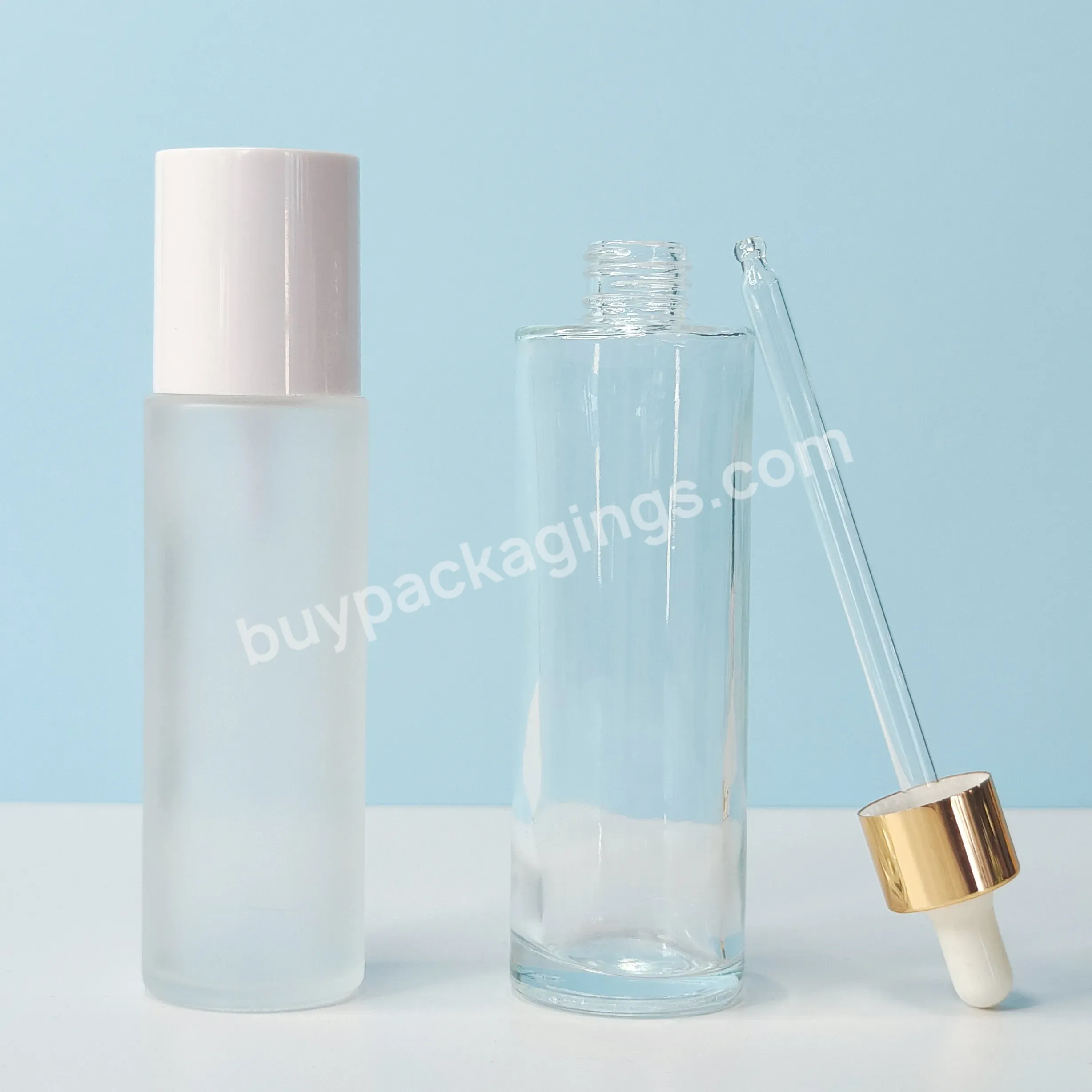 Luxury 30 50 100 120 Ml Empty Skincare Lotion Cream Glass Spray Round Pink Cosmetic Bottle Packaging