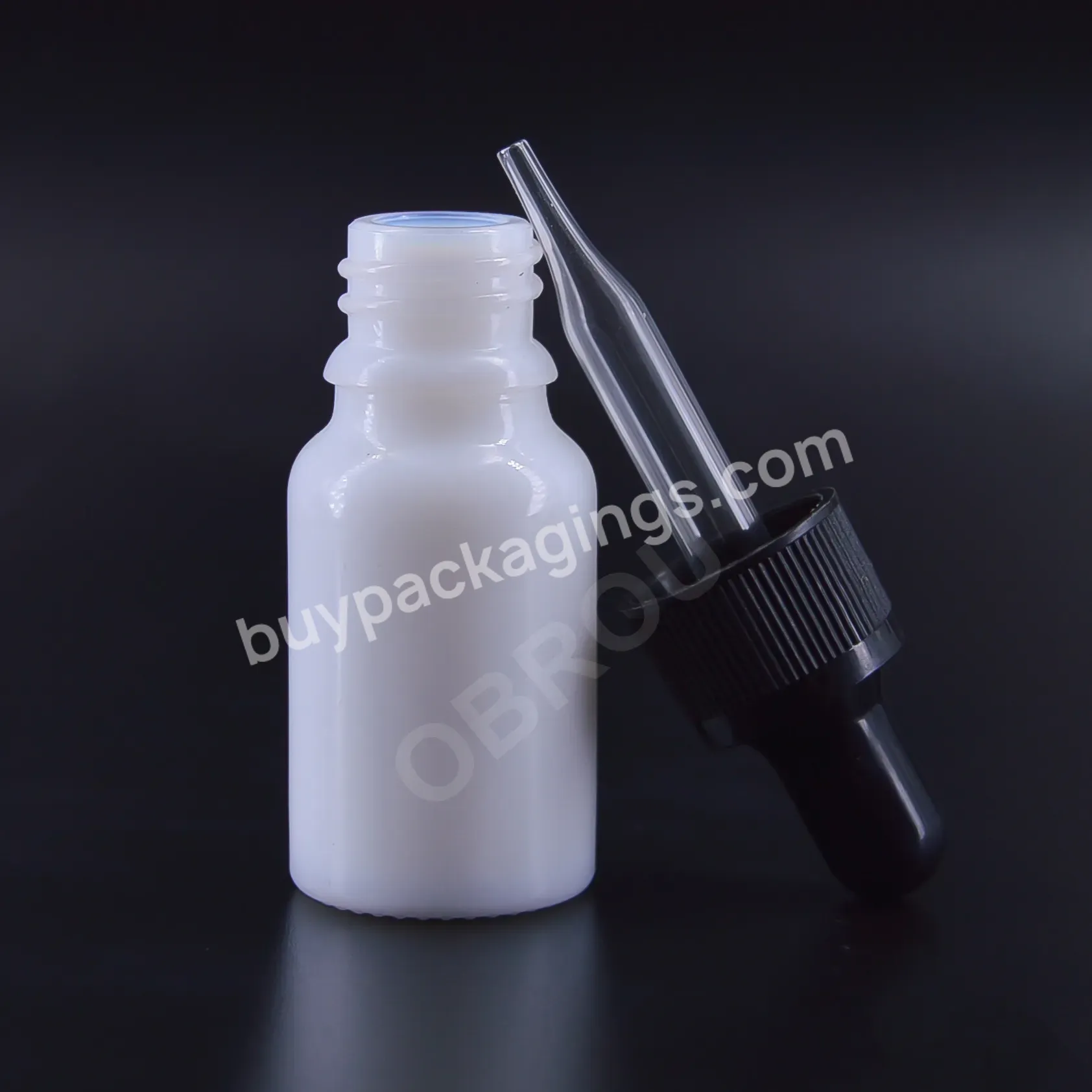 Luxury 30 50 100ml Empty Essential Oil Bottles White Porcelain Dropper Bottle With Pipette Black Screw Lid