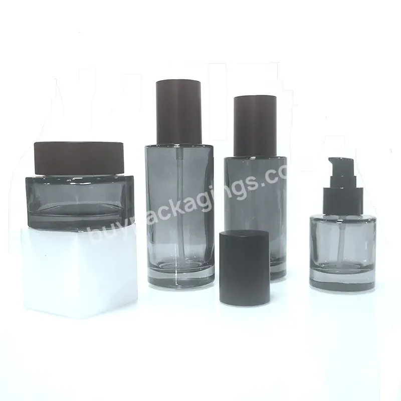 Luxury 30g 50g 30ml 50ml 100ml 120ml 150ml Skincare Lotion Cream Custom Color Glass Cosmetic Bottle Packaging With Pump