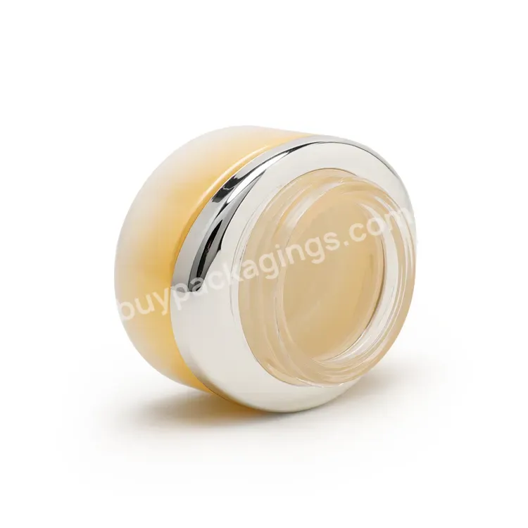 Luxury 30g 50g Jars Glass Custom Facial Cream Skin Care Design Shine Silver Screw Cap Orange Shade Glass Jar For Face Cream Set - Buy Good Jar Glass Jar,Custom Empty Packaging,Glass Jar For Face Cream.