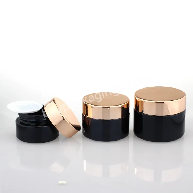 Luxury 30g 50g Mini Custom Glass Jar With Lids Mushroom Gold Cap Wholesale Empty Glass Cosmetic Containers Skin Care Cream Jars