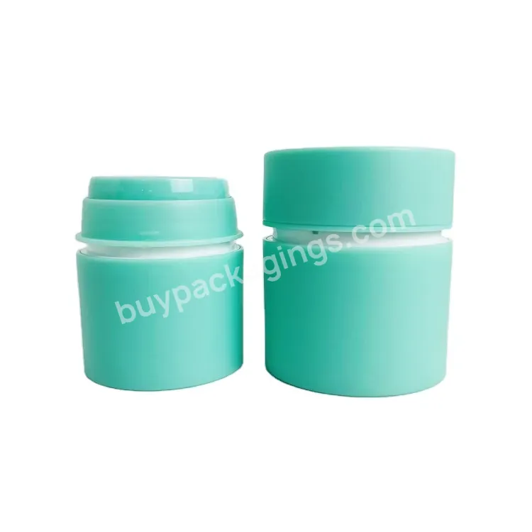 Luxury 30ml 50ml Matte Frosted Green Cream Jars Airless Pump Cream Refillable Containers For Cosmetic