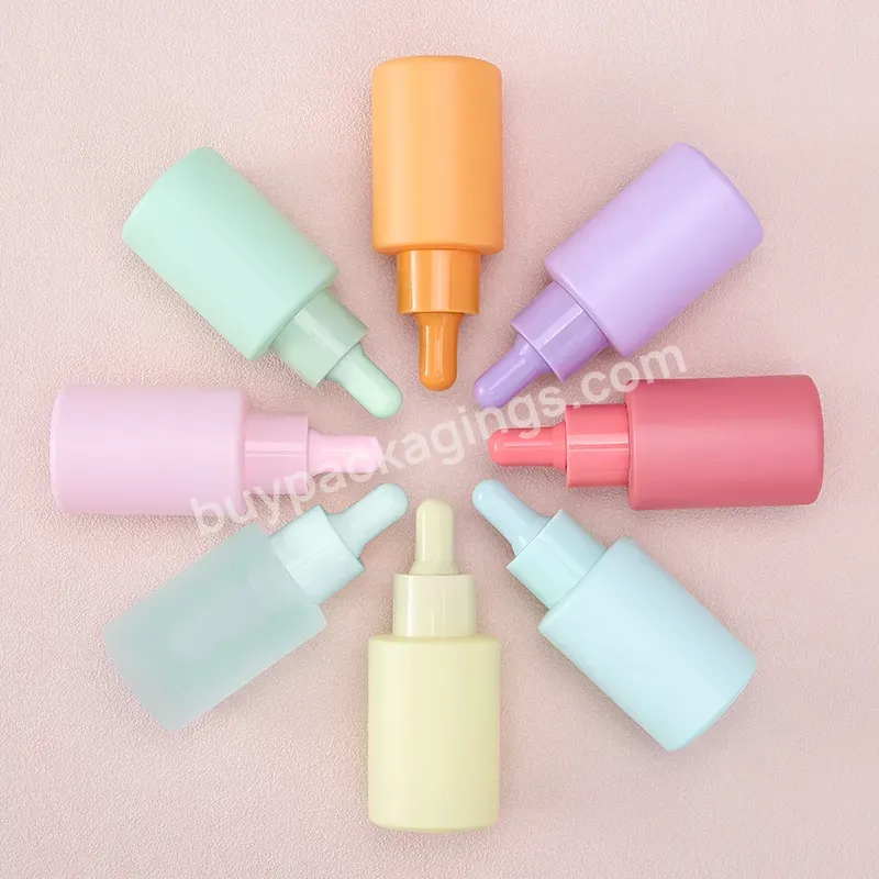 Luxury 30ml Colorful Frosted Glass Dropper Bottle Customize Serum Bottle