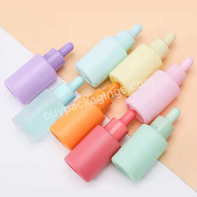 Luxury 30ml Colorful Frosted Glass Dropper Bottle Customize Serum Bottle