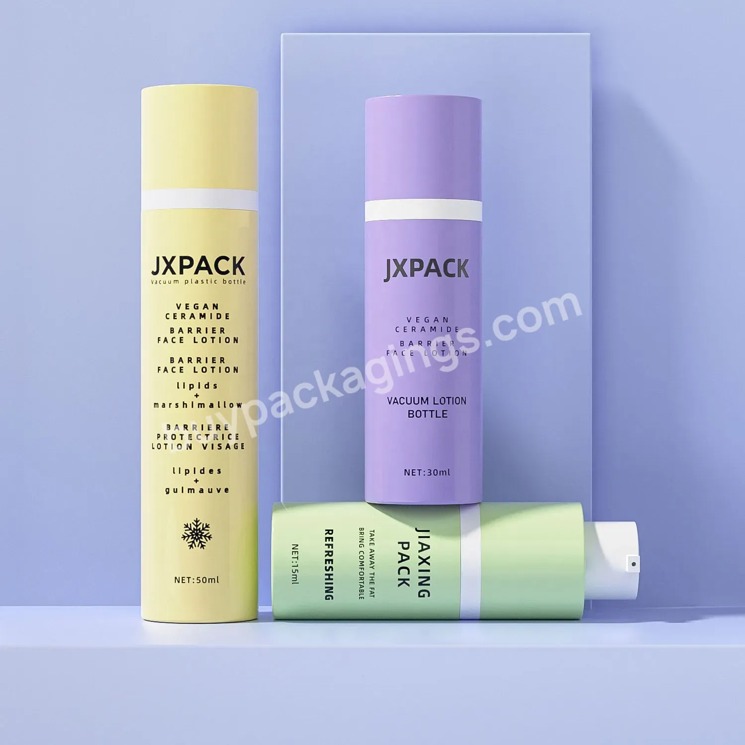 Luxury 30ml Lotion Refillable Cosmetic Packaging Cylindrical Bottle Airless Serum Cream Pump Bottle