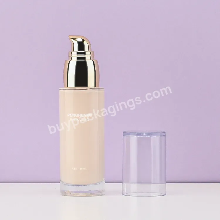 Luxury 35ml Cylinder Make Up Lotion Container Liquid Foundation Glass Bottle Cream Lotion Pump Bottle - Buy 35ml Foundation Bottle,Liquid Foundation Glass Bottle,Lotion Container Bottle.