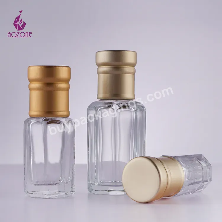 Luxury 3ml 6ml 12ml Empty Attar Glass Perfume Bottles For Essential Oud Oil