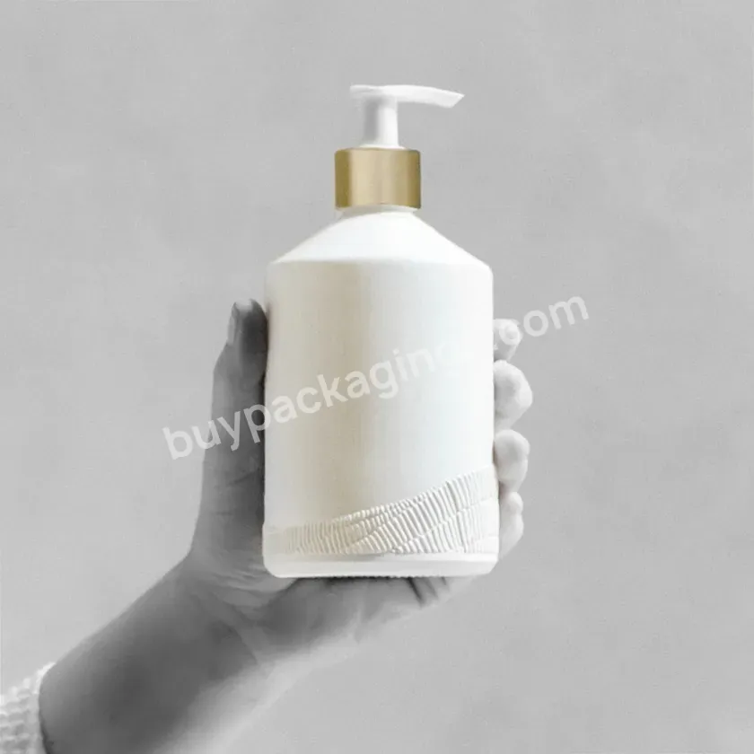 Luxury 500ml Round Pet Plastic Lotion Bottle With Pump Body Wash And Hair Conditioner Black White Shampoo Lotion Lotion Bottle