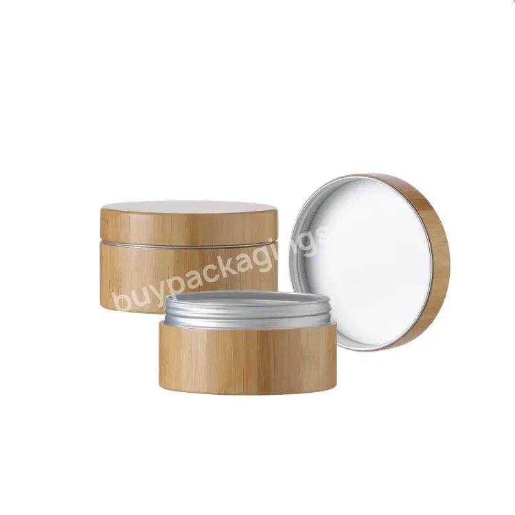 Luxury 50g Aluminum And Bamboo Cream Jar With Laser Logo High Quality Factory Direct Wooden Container