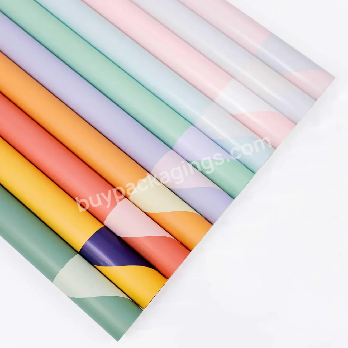 Luxury 58cm*10y/roll Bicolor Bouquet Wrap Paper Flower Wrapping Paper Sheet Floral Paper