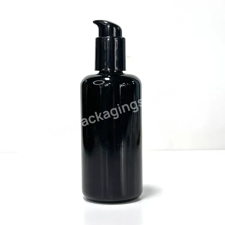 Luxury 5ml 10ml 15ml 20ml 30ml 50ml 60ml 100ml Round Violet Black Glass Pump Sprayer Bottle For Serum And Chicken Beak Cover