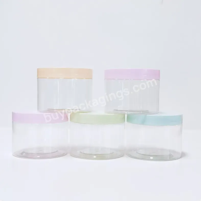 Luxury 8oz Pet Plastic Cosmetic Face Cream Jars With Lids Body Butter Cream Containers Clear Plastic Jars Food Packaging